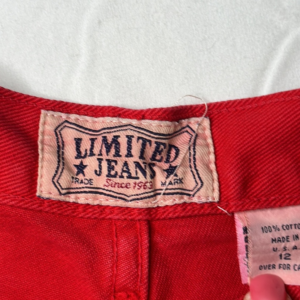 Vintage Red Limited Jeans High Rise Jean Shorts - Picture 3 of 3